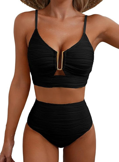 Set de biquini de 2 piezas de talle alto